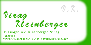 virag kleinberger business card